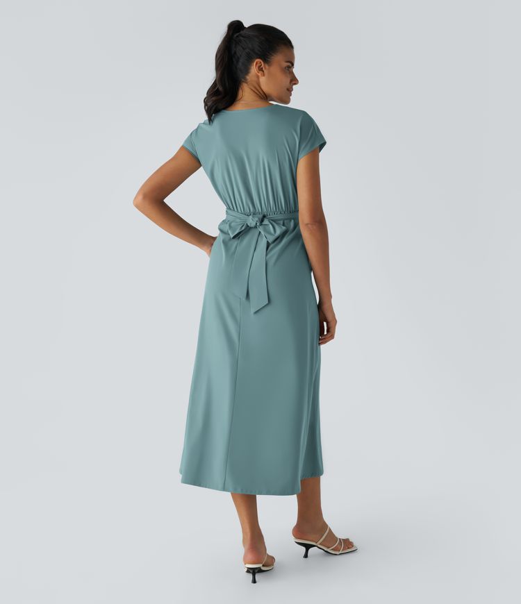 LYRA – Elegant Wrap Dress with High Waist