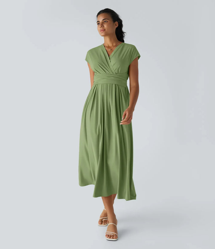 LYRA – Elegant Wrap Dress with High Waist