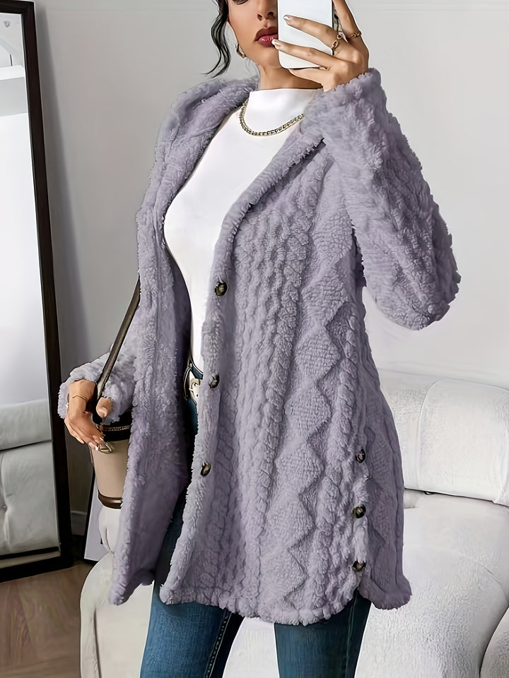 Rowena™ | Plush Hooded Cardigan Coat