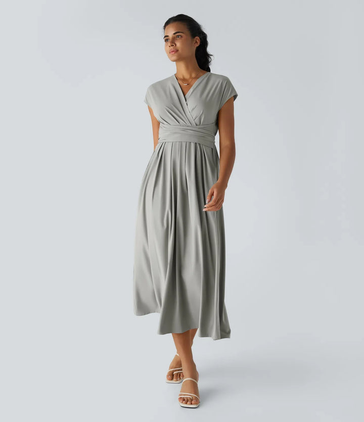 LYRA – Elegant Wrap Dress with High Waist