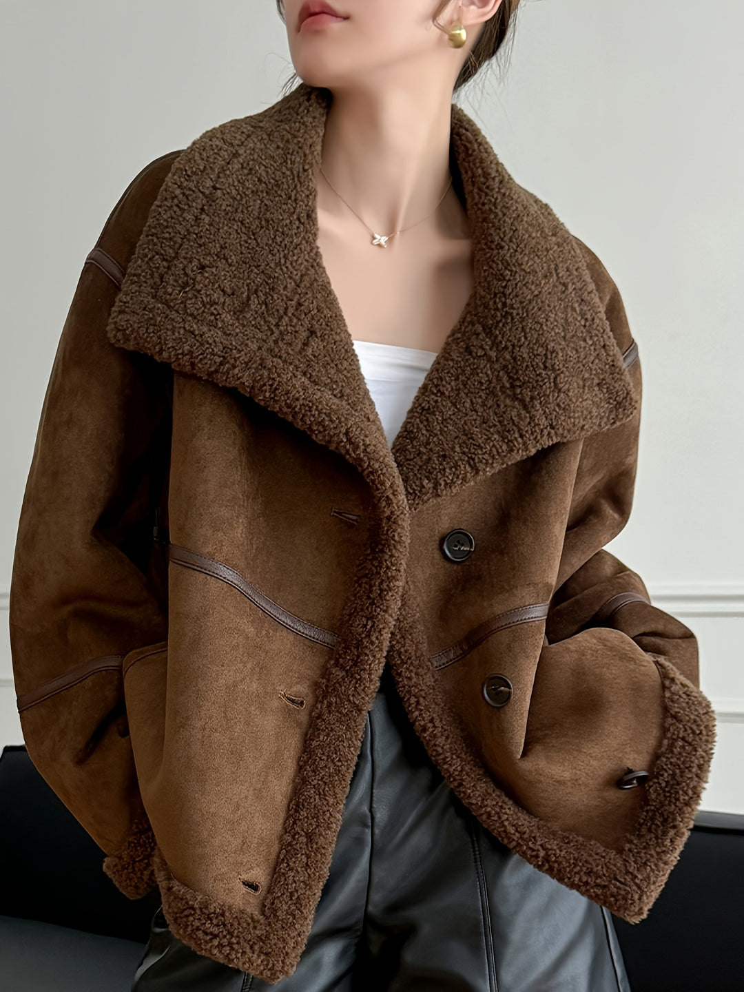 Valérie Luxe™ | Suede Button Coat