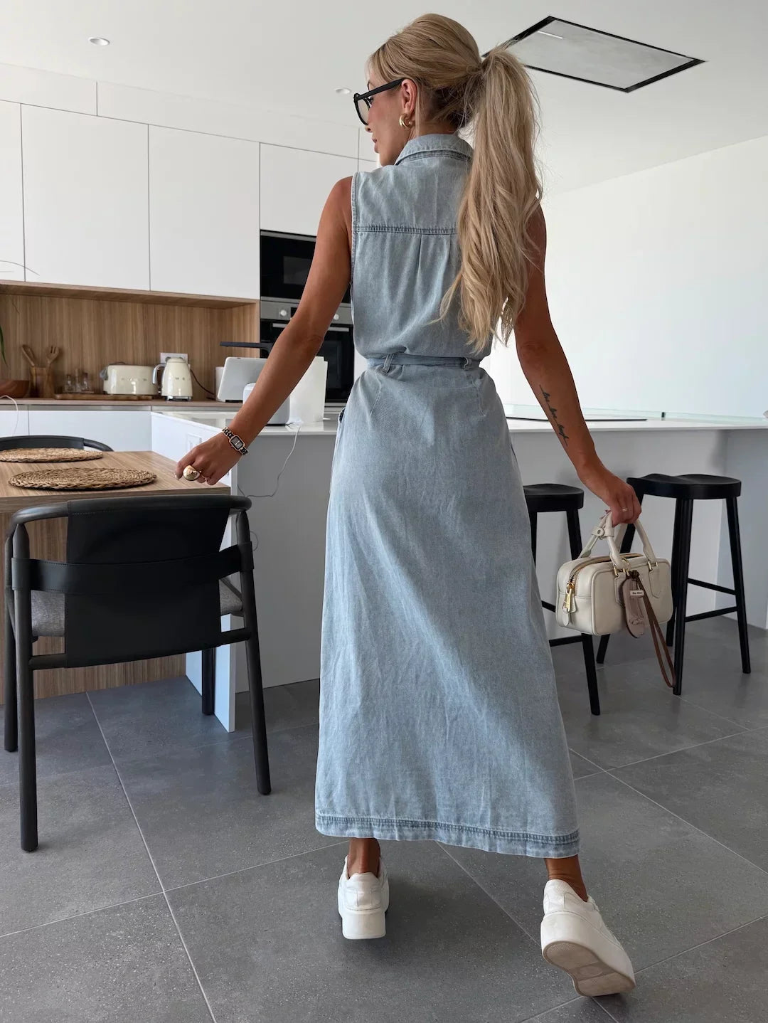 NORA – Elegant Maxi Denim Dress