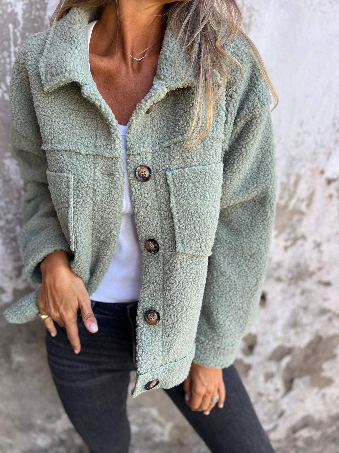 Elsbeth™ | Cosy Button-Up Teddy Jacket