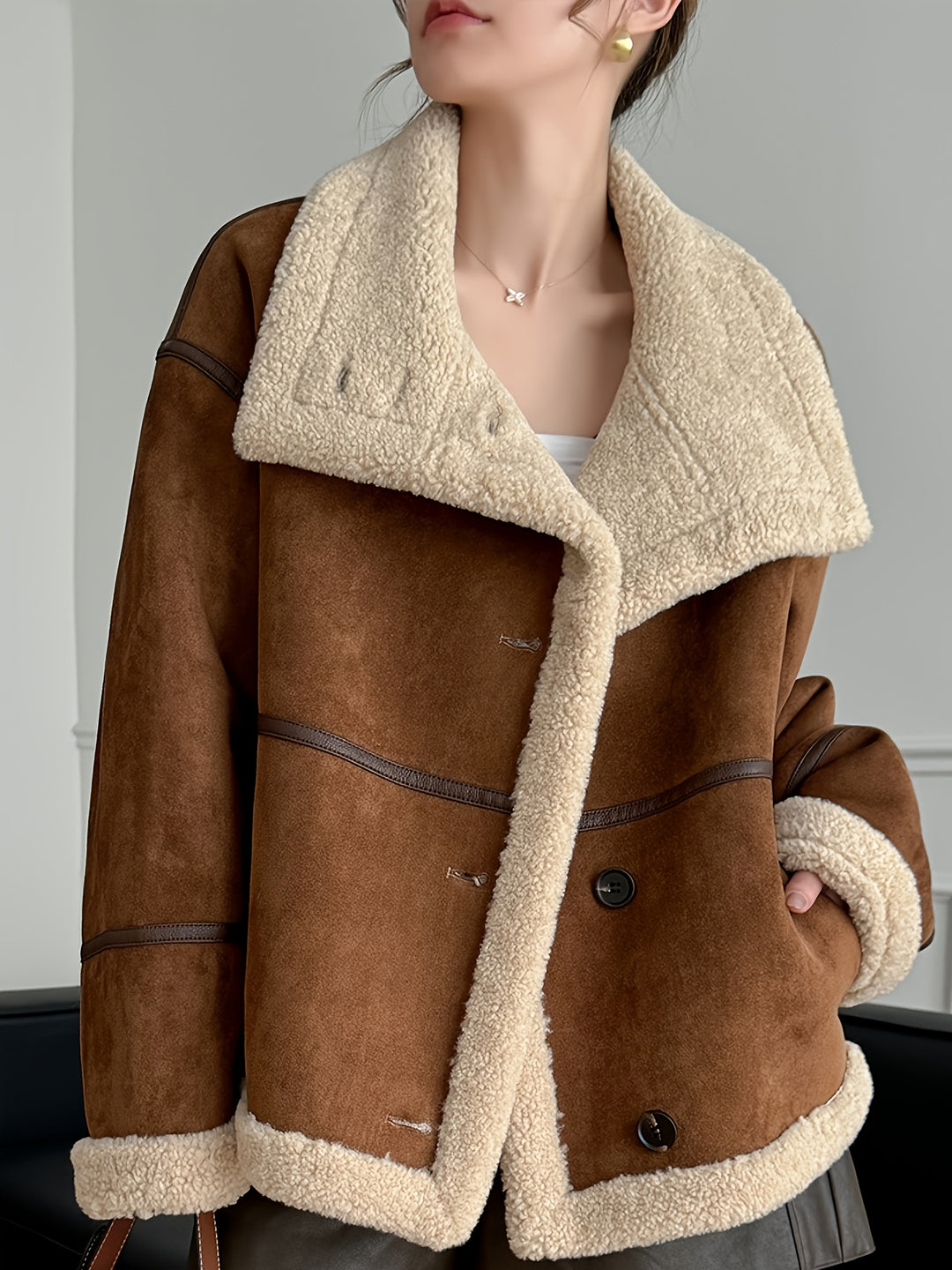 Valérie Luxe™ | Suede Button Coat