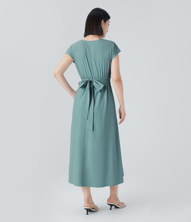 LYRA – Elegant Wrap Dress with High Waist