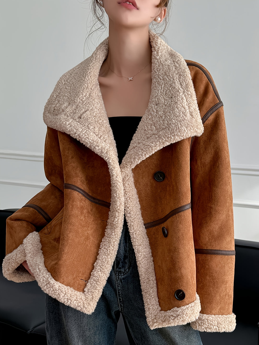 Valérie Luxe™ | Suede Button Coat