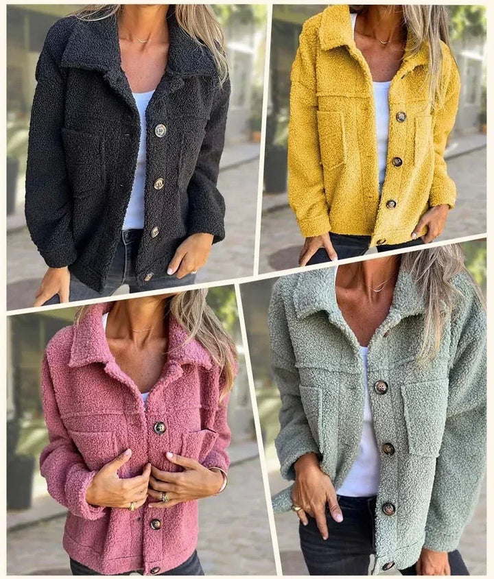 Elsbeth™ | Cosy Button-Up Teddy Jacket