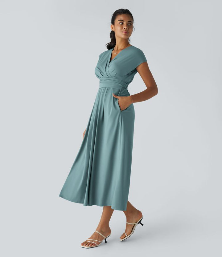 LYRA – Elegant Wrap Dress with High Waist