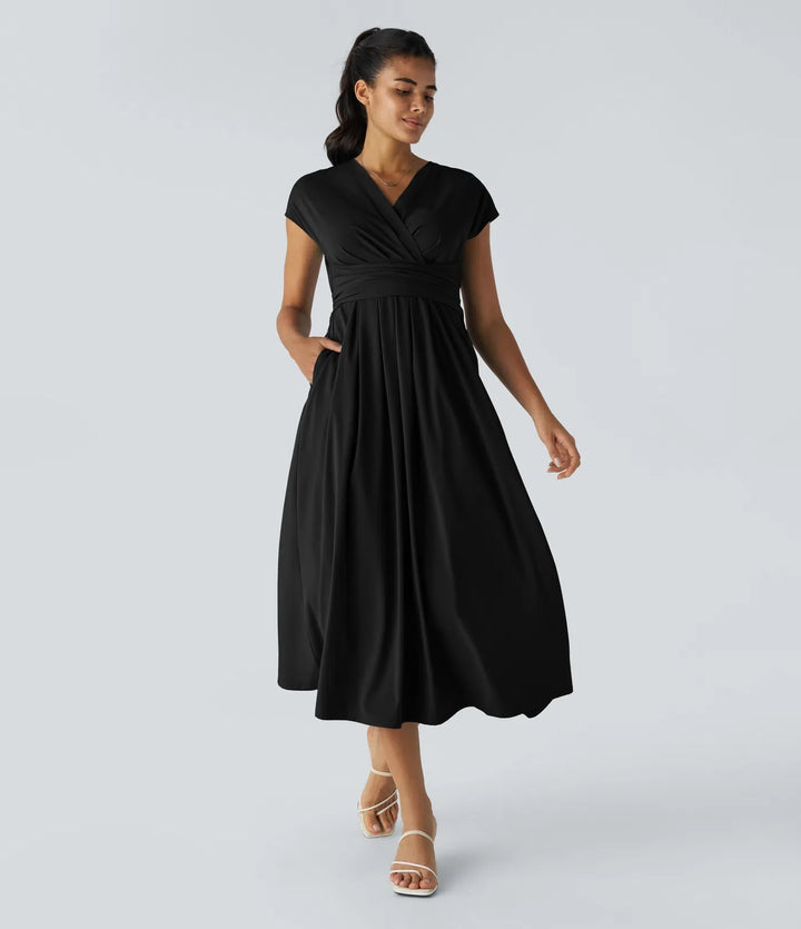 LYRA – Elegant Wrap Dress with High Waist