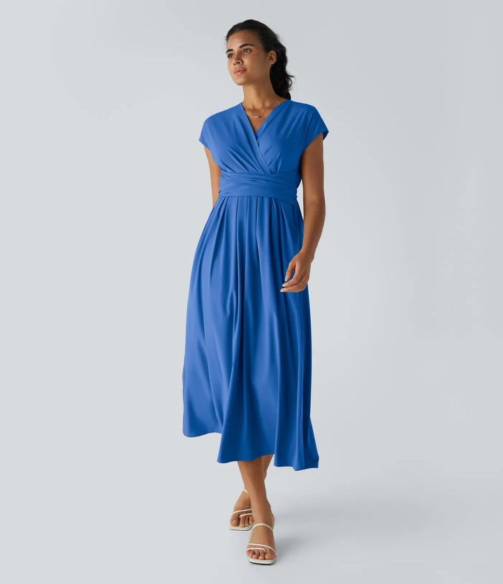 LYRA – Elegant Wrap Dress with High Waist
