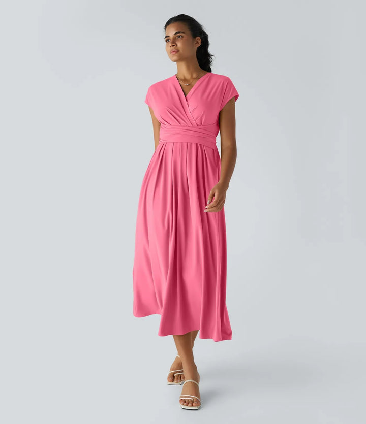 LYRA – Elegant Wrap Dress with High Waist