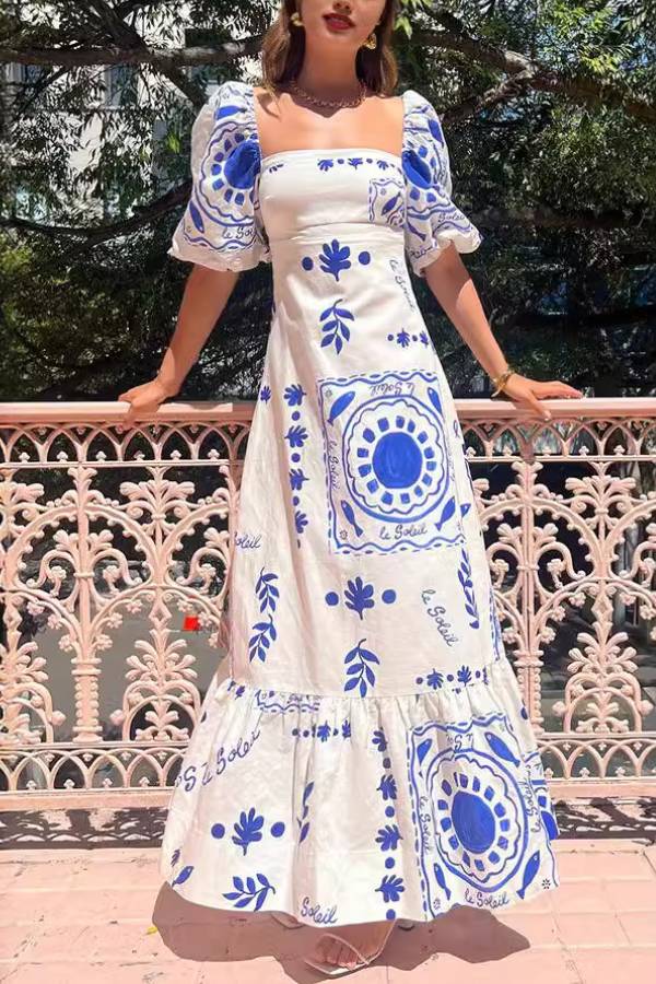 Eva - Sunshine Floral Print Maxi Dress