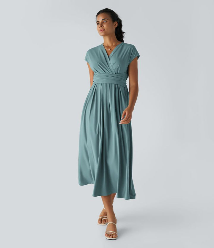 LYRA – Elegant Wrap Dress with High Waist