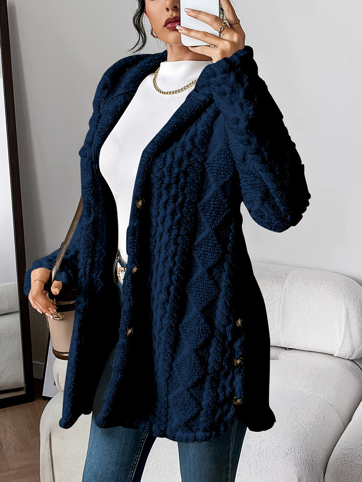 Rowena™ | Plush Hooded Cardigan Coat