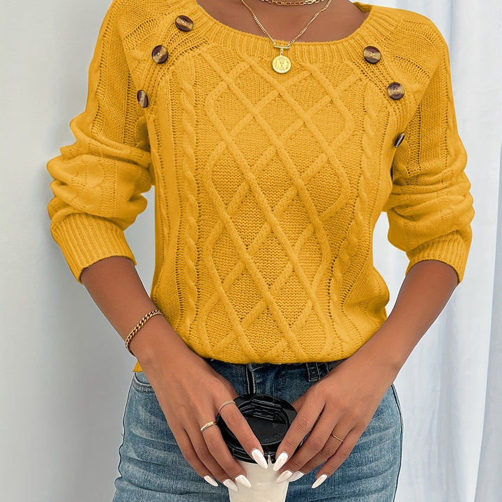 Harper Luxe™ | Button Knit Jumper