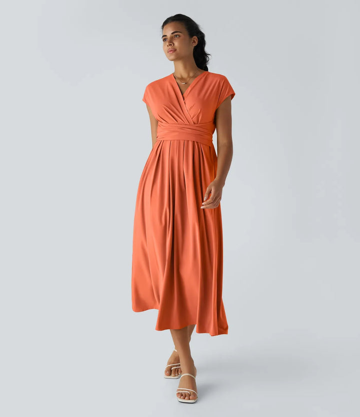 LYRA – Elegant Wrap Dress with High Waist