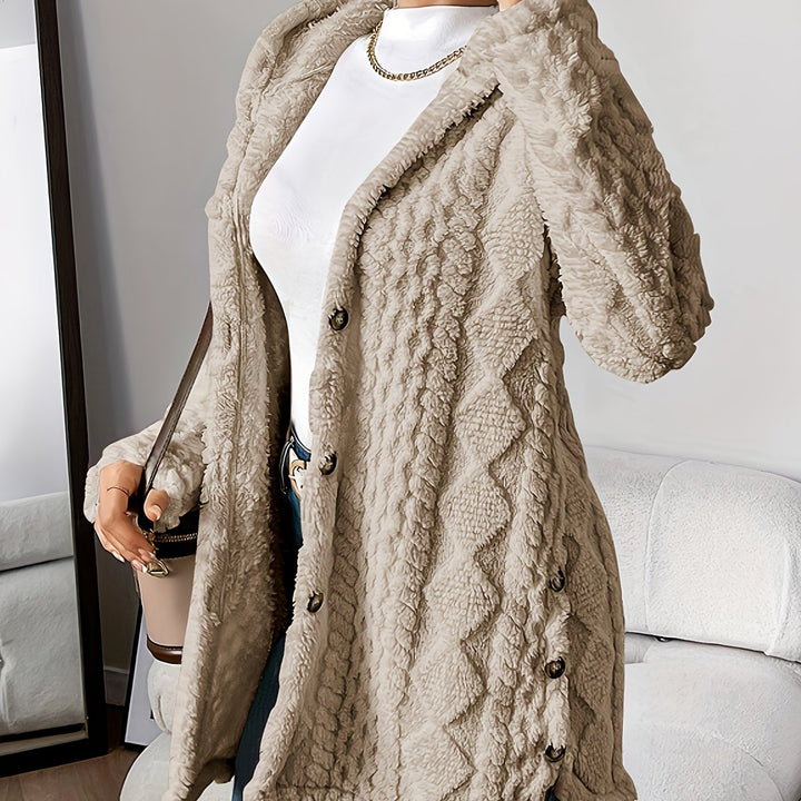 Rowena™ | Plush Hooded Cardigan Coat
