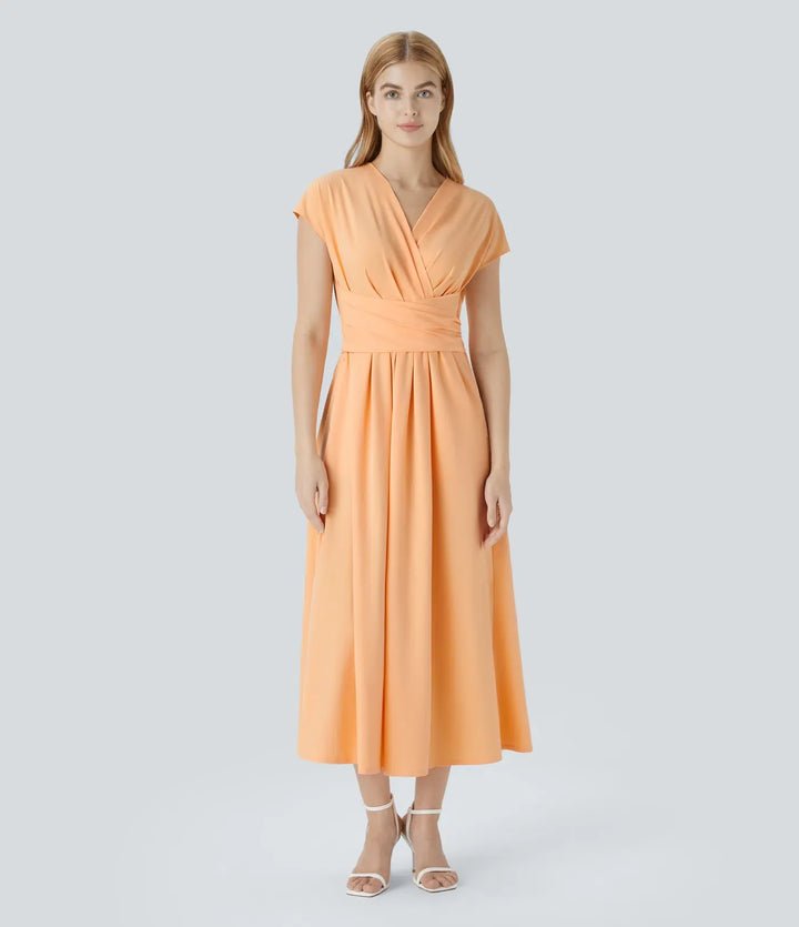 LYRA – Elegant Wrap Dress with High Waist