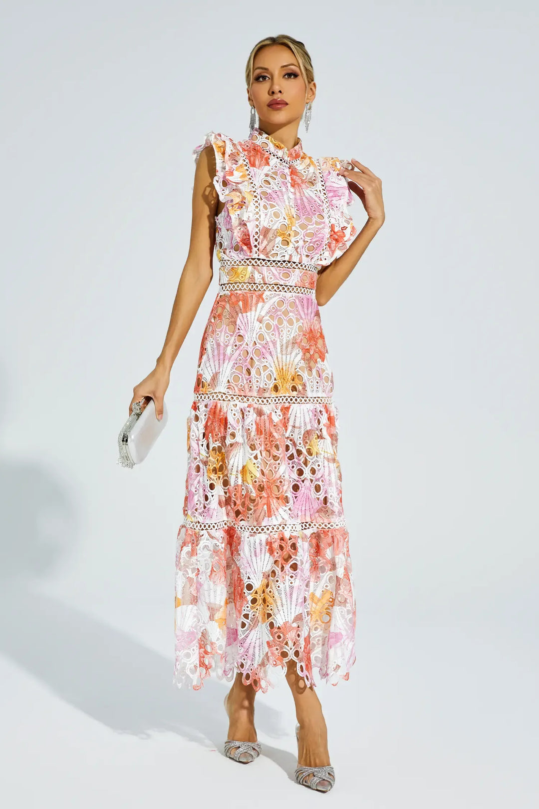 Paula Hollow Sleeveless Midi Dress