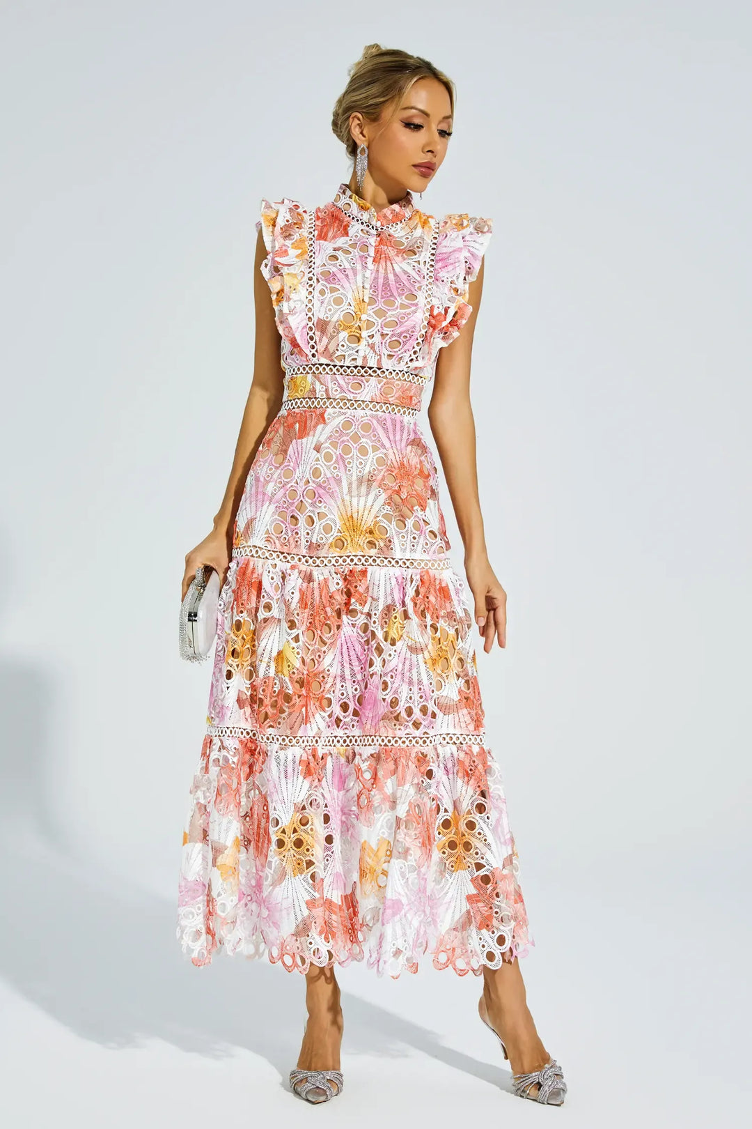 Paula Hollow Sleeveless Midi Dress