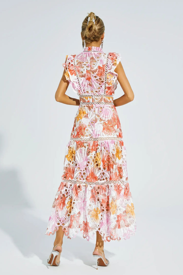 Paula Hollow Sleeveless Midi Dress