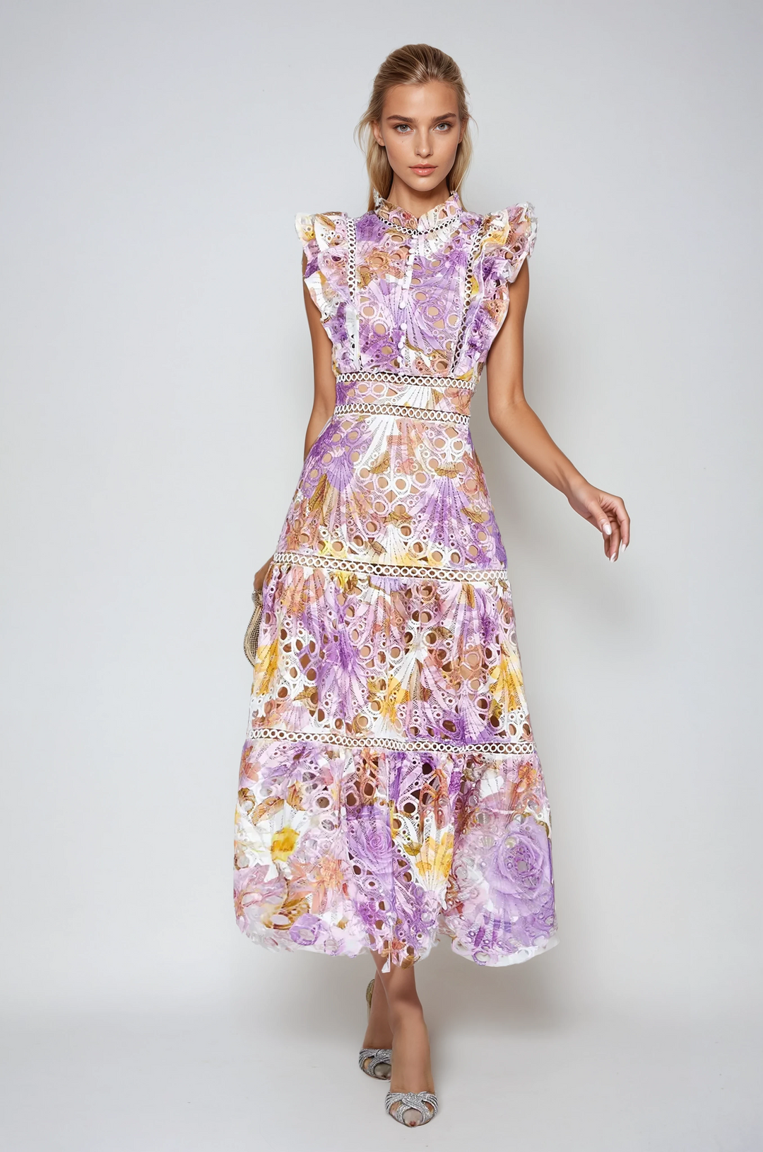 Paula Hollow Sleeveless Midi Dress