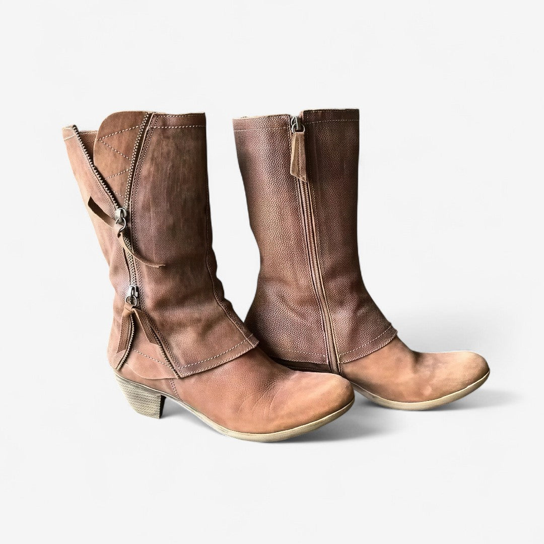 Elowen™ | Vintage Leather Mid Boots