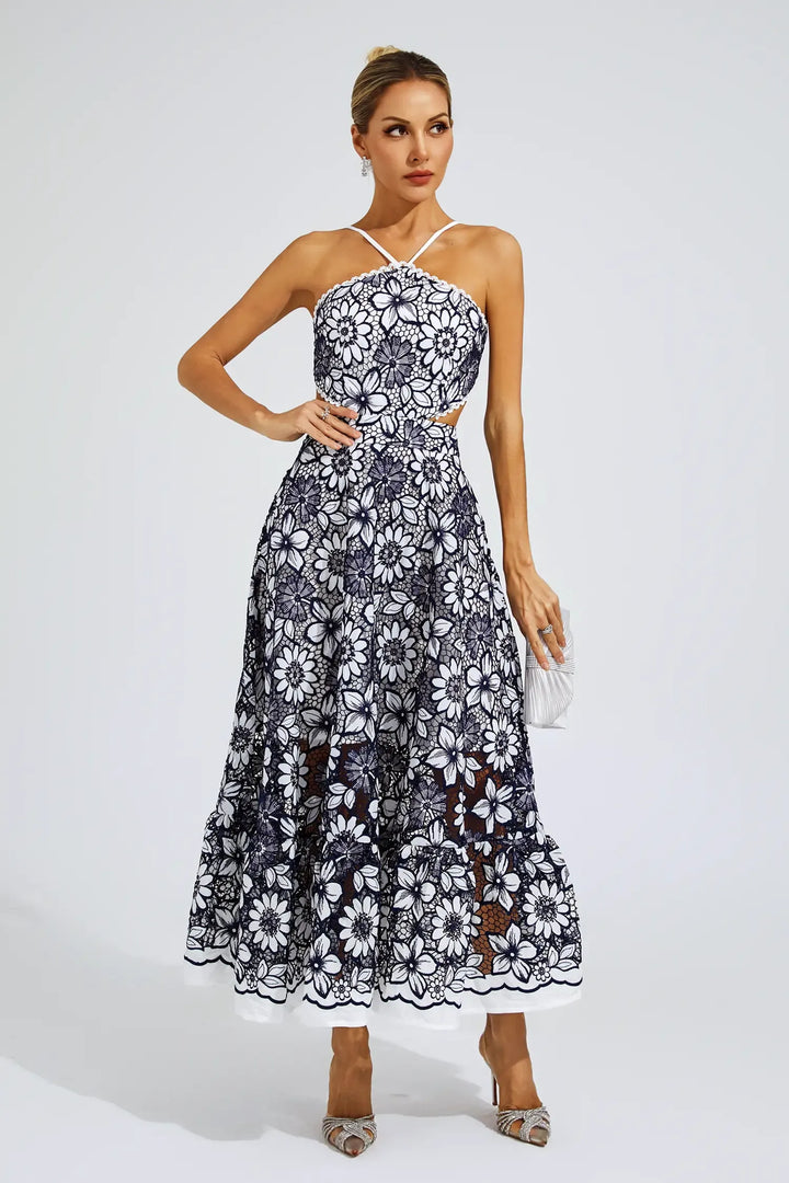 Melanie Cut Out Halter Dress