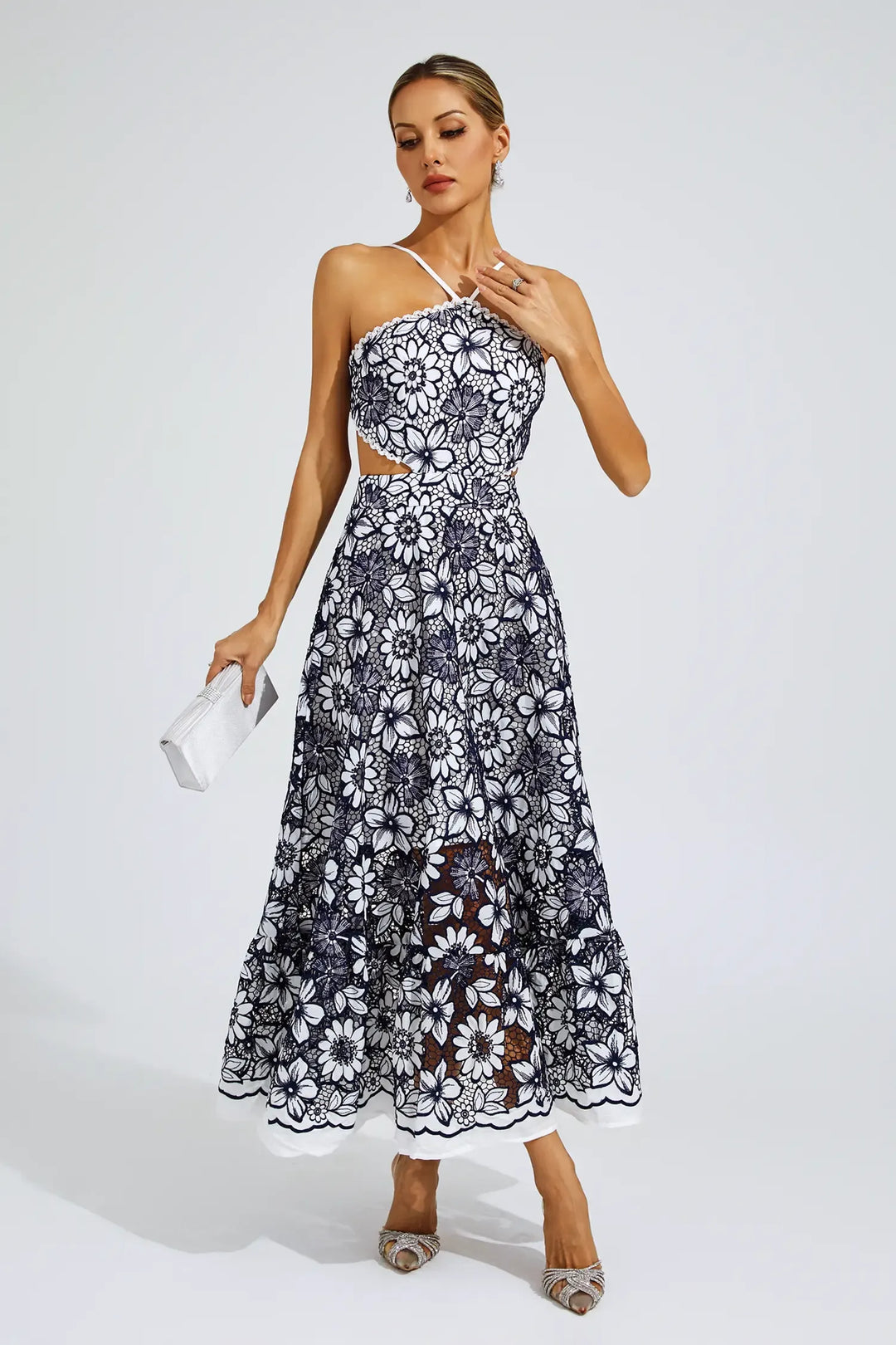 Melanie Cut Out Halter Dress