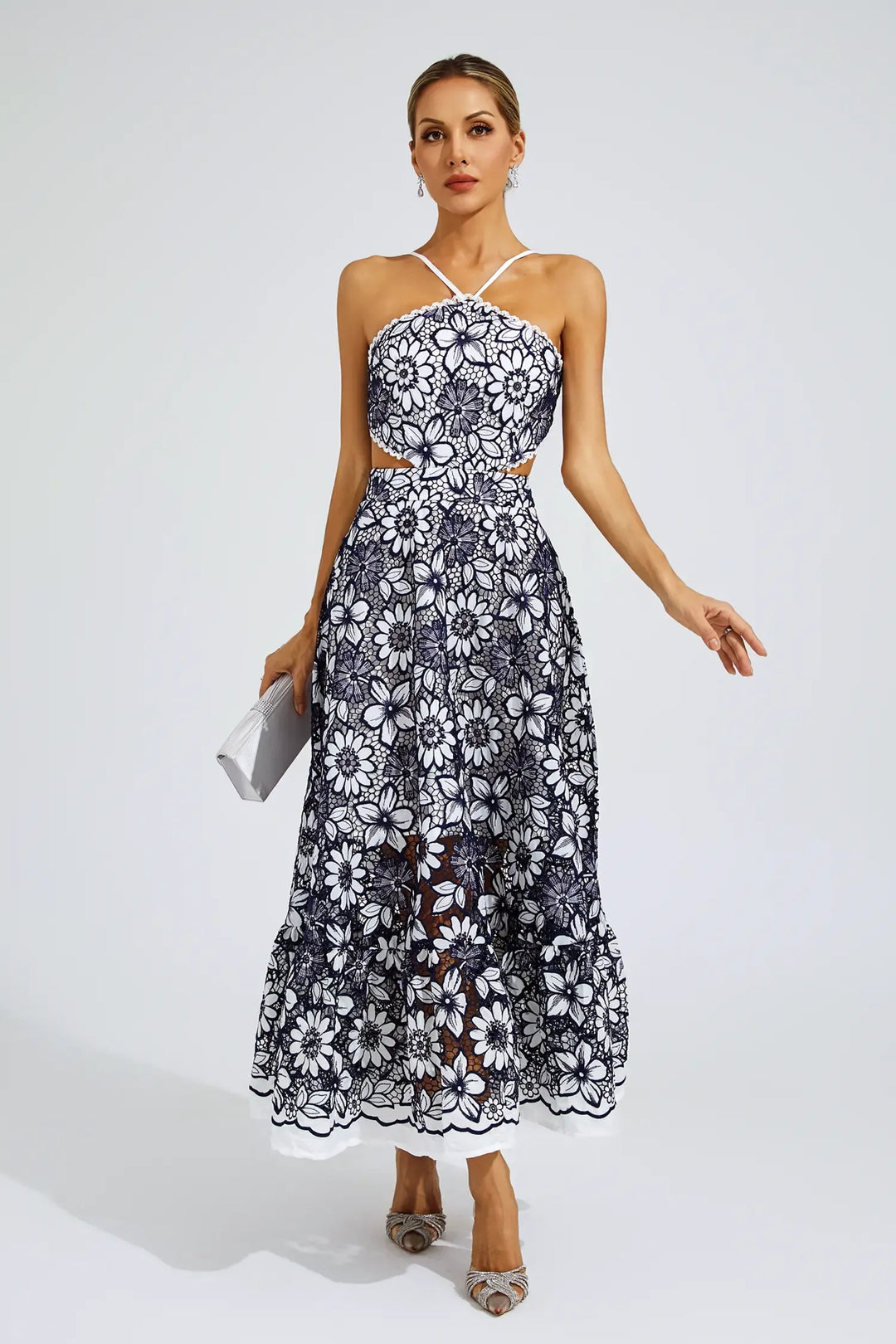 Melanie Cut Out Halter Dress