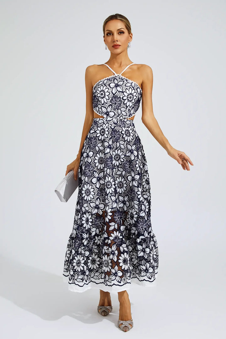 Melanie Cut Out Halter Dress