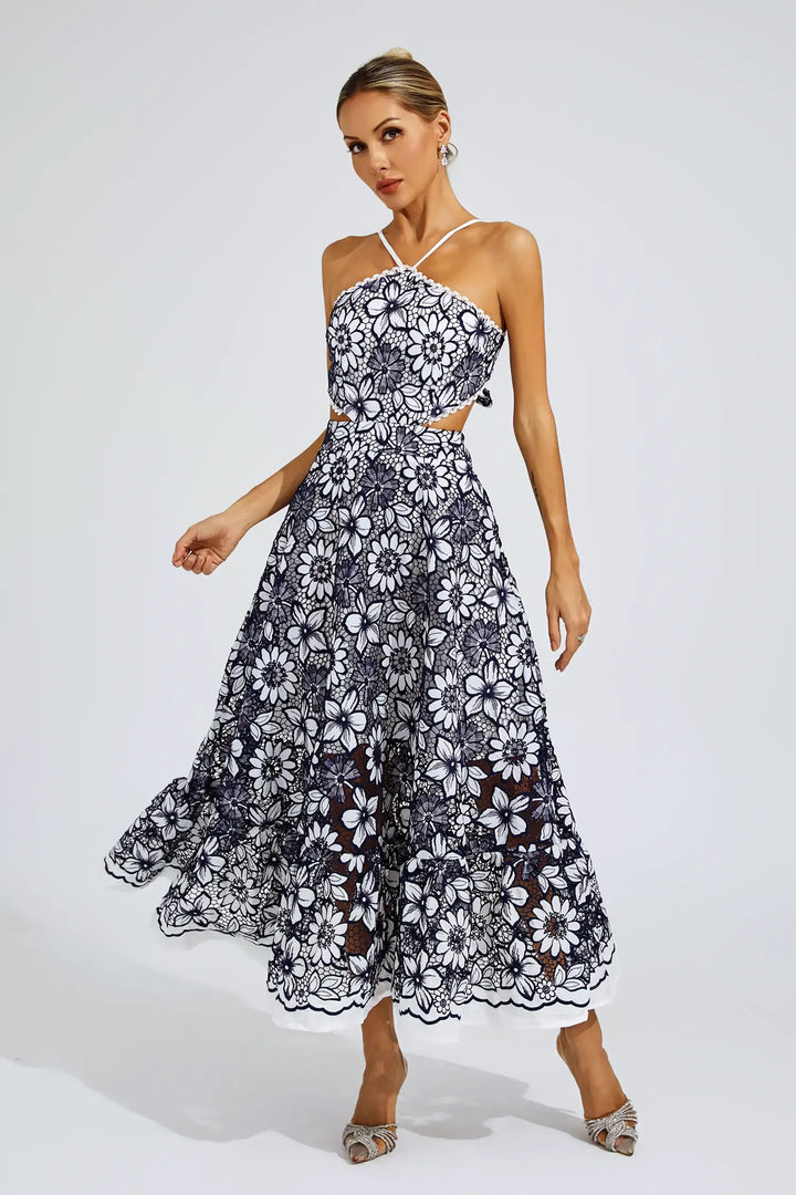 Melanie Cut Out Halter Dress