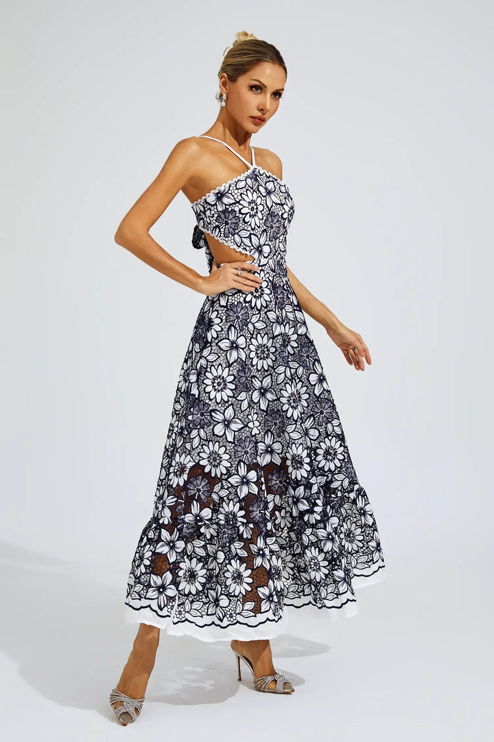 Melanie Cut Out Halter Dress