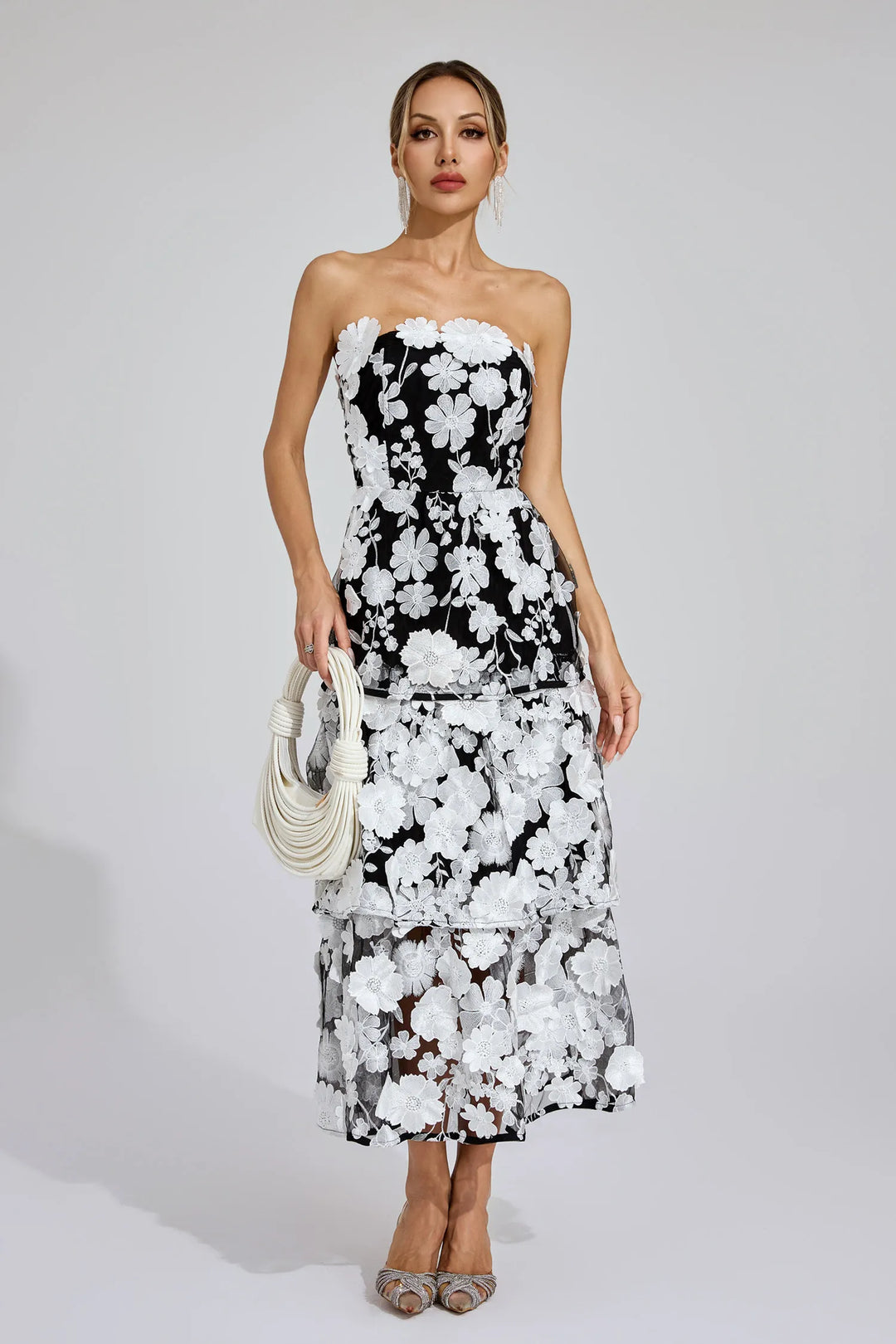 Marcia Off Shoulder Flower Dress