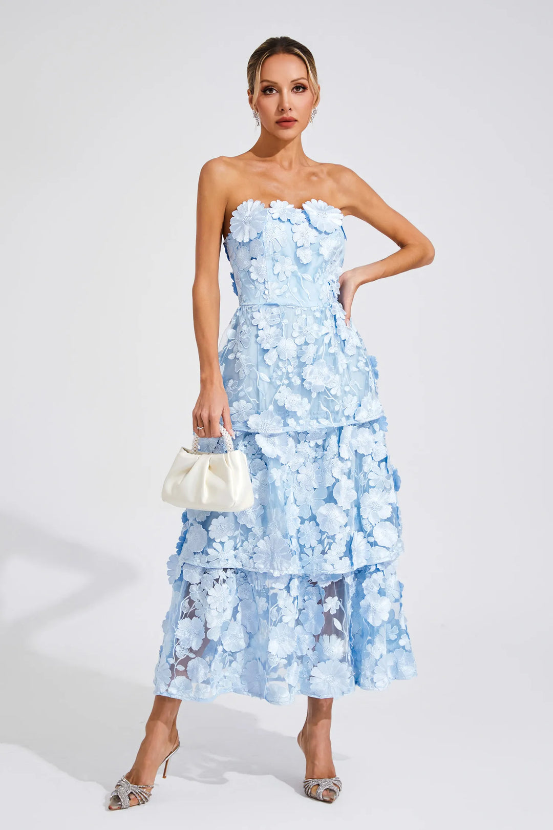 Marcia Off Shoulder Flower Dress