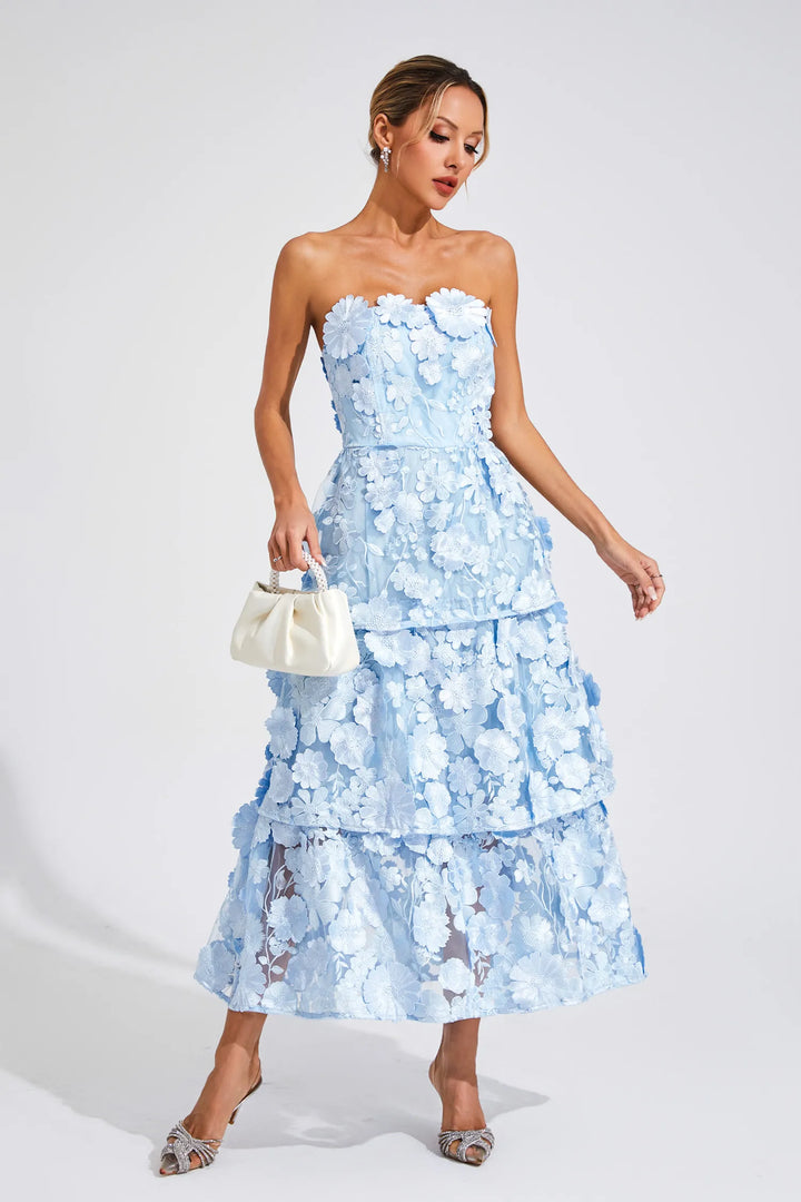 Marcia Off Shoulder Flower Dress