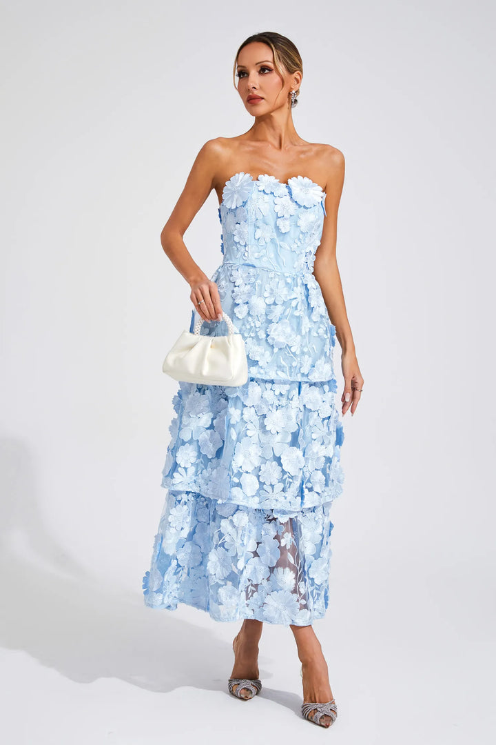 Marcia Off Shoulder Flower Dress