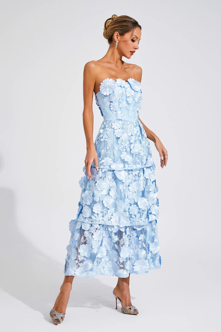 Marcia Off Shoulder Flower Dress