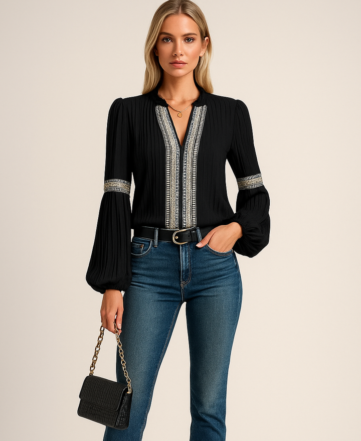 Vintage V-Neck Blouse