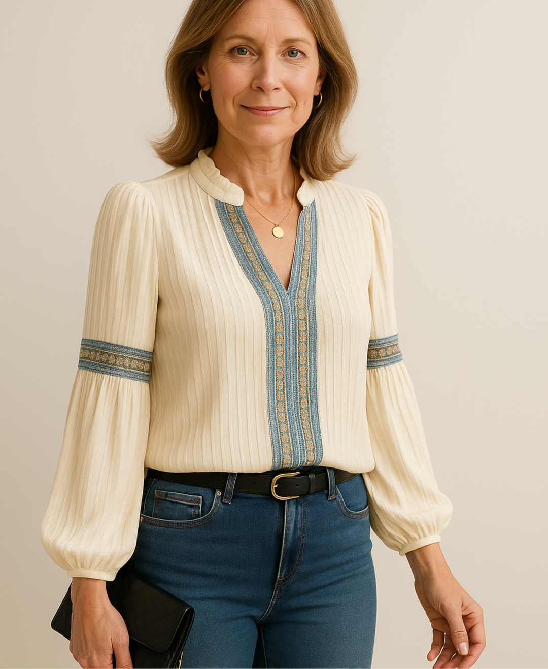 Vintage V-Neck Blouse