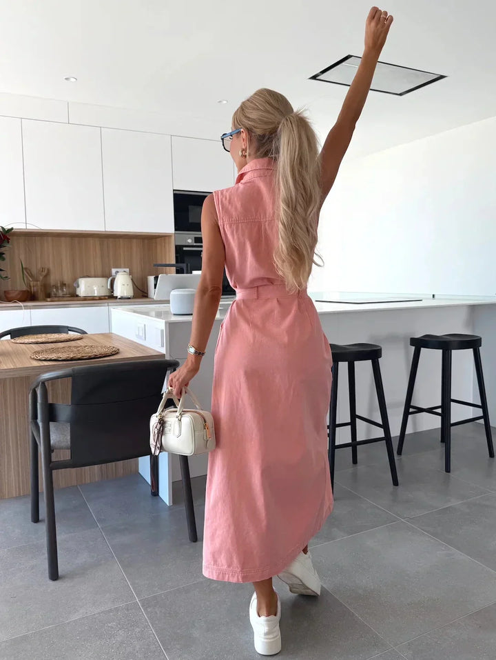 NORA – Elegant Maxi Denim Dress