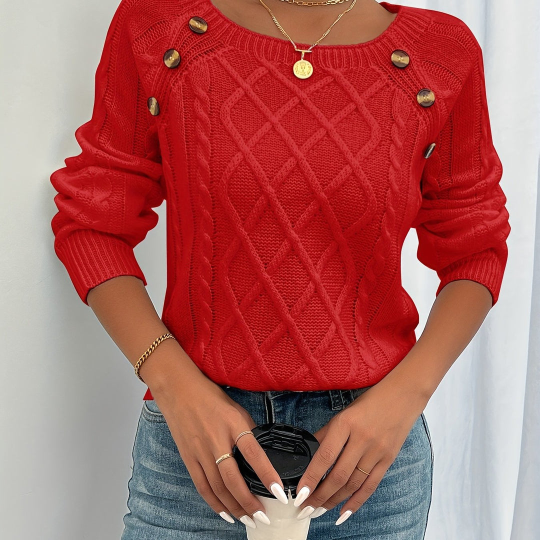 Harper Luxe™ | Button Knit Jumper