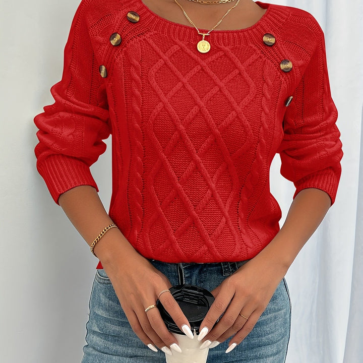 Harper Luxe™ | Button Knit Jumper