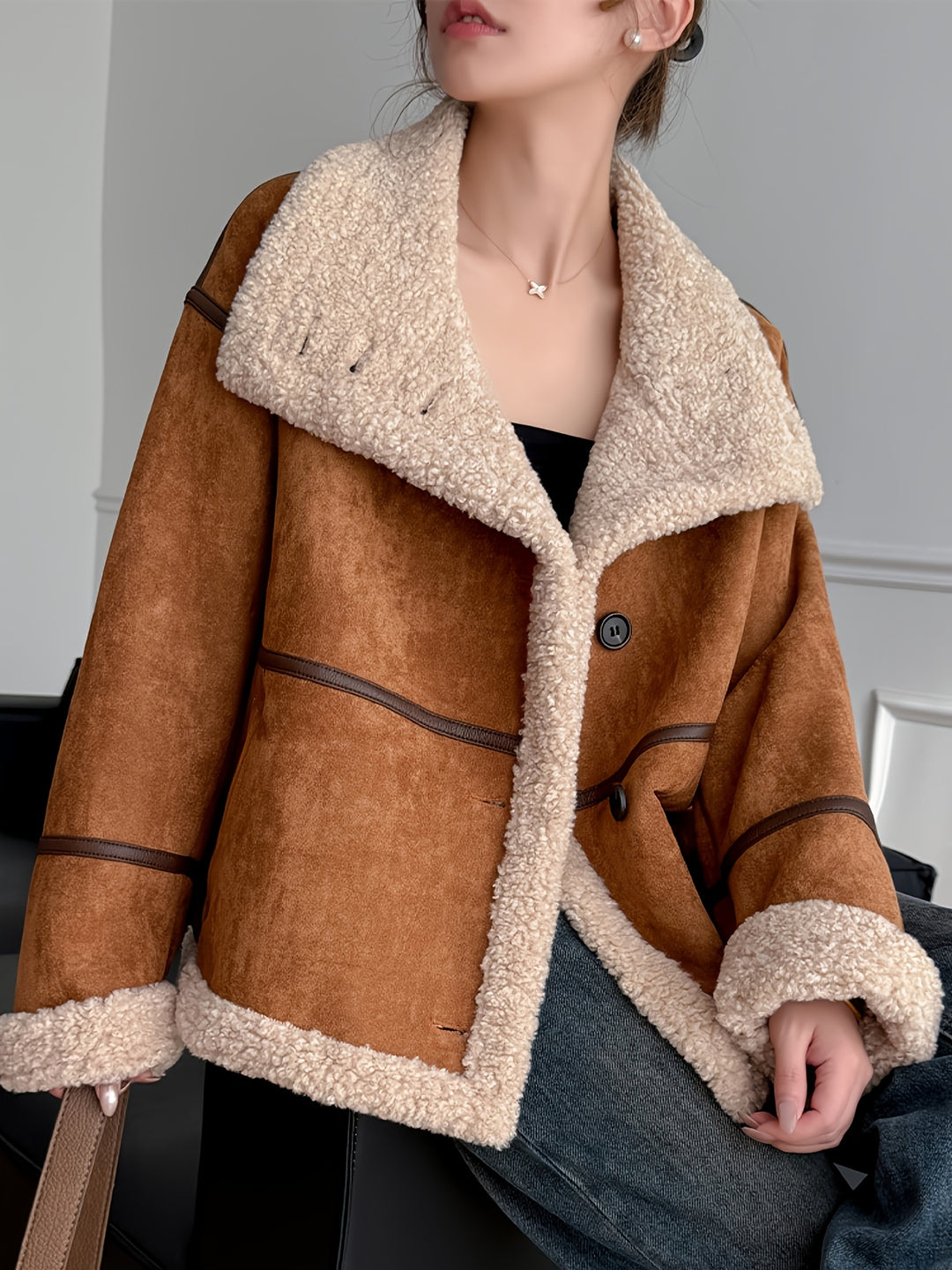 Valérie Luxe™ | Suede Button Coat