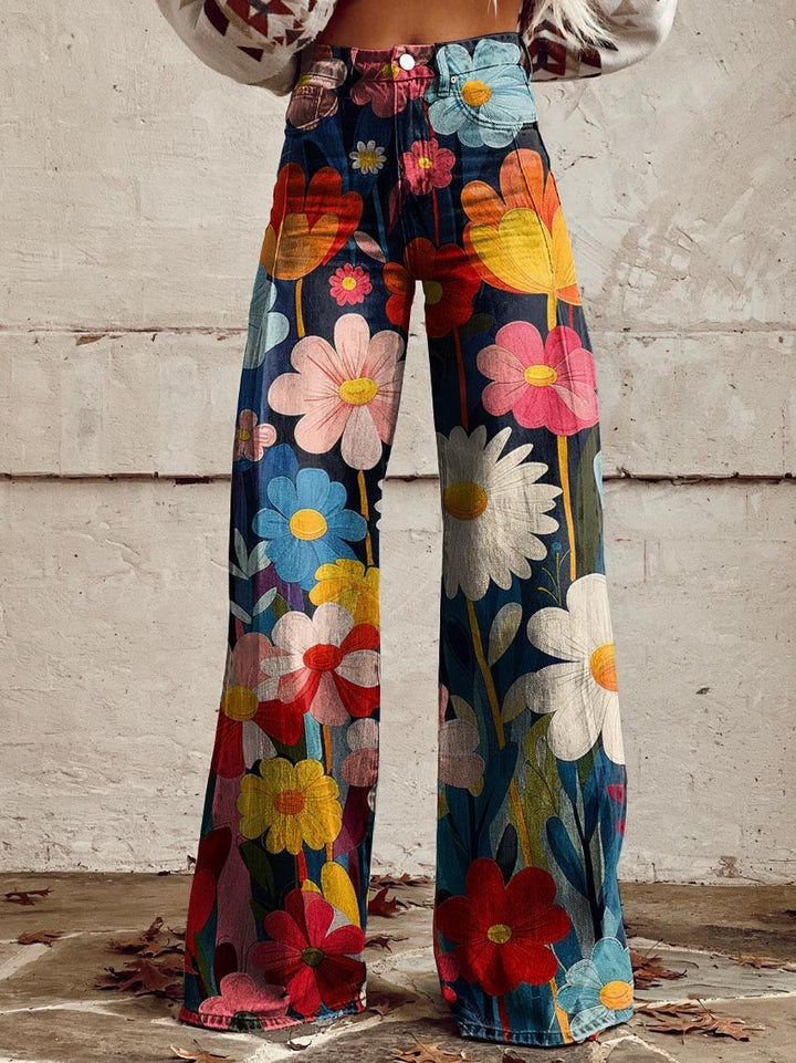 Iris Vintage Eden™ | Retro Garden Print Pants