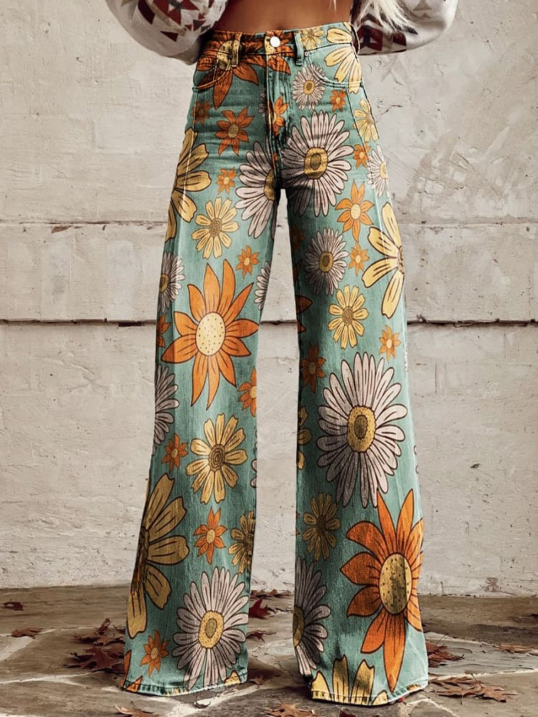 Jasmine Vintage Meadow™ | Floral Festival Wide Trousers