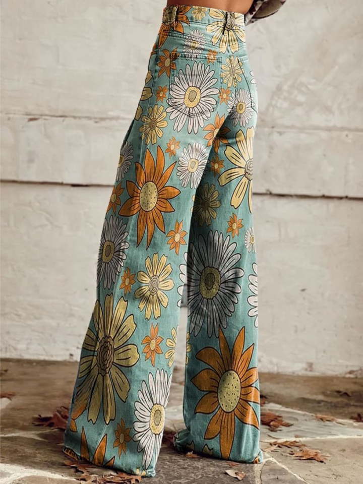 Jasmine Vintage Meadow™ | Floral Festival Wide Trousers