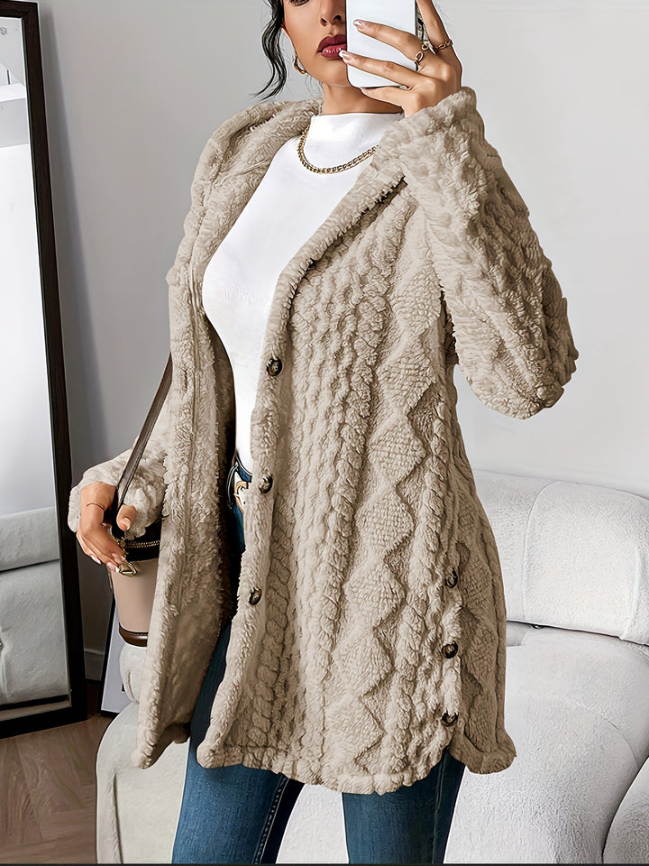 Rowena™ | Plush Hooded Cardigan Coat
