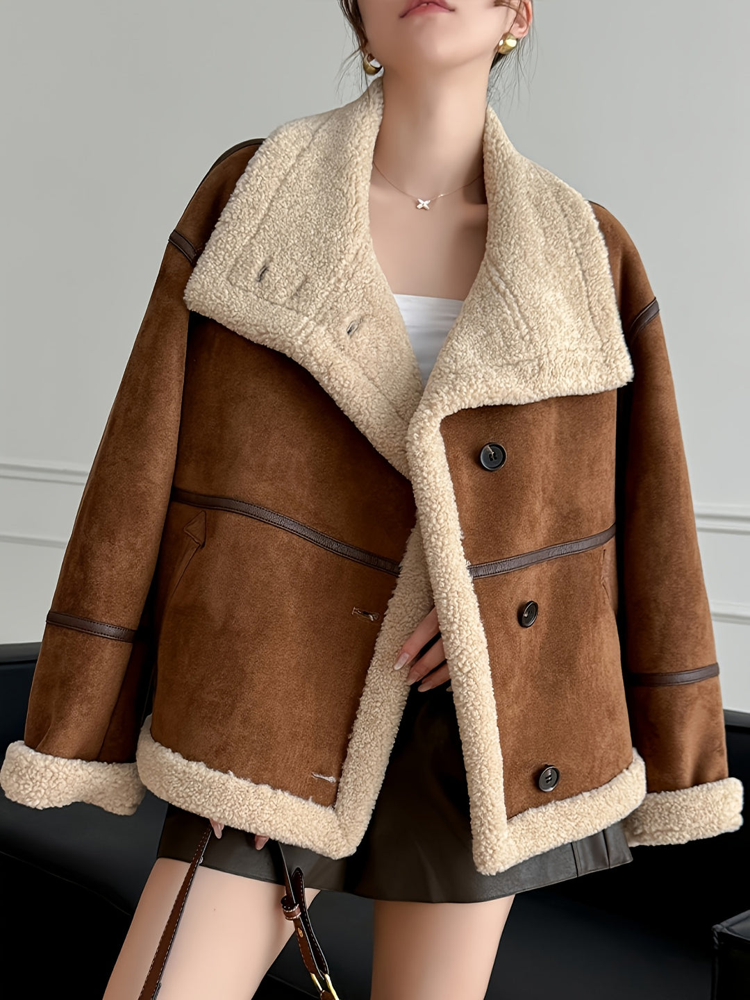 Valérie Luxe™ | Suede Button Coat