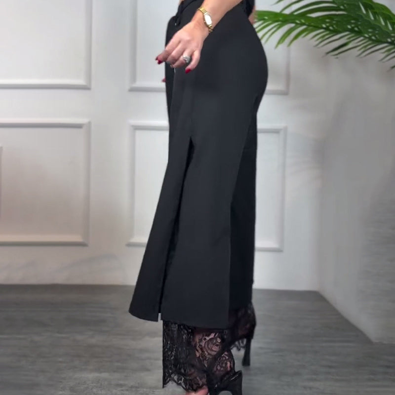 Marceline™ | High-Waist Lace Detail Trousers